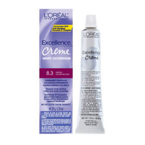 Loreal Excel Creme Color #8.3 Medium Golden Blonde 1.74 Oz